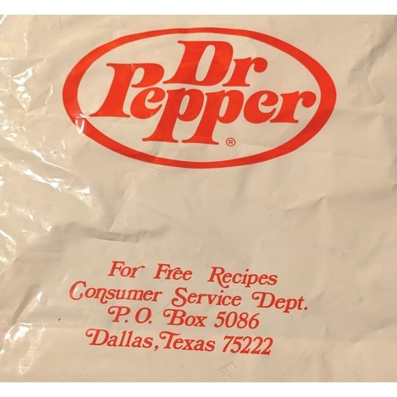Dr Pepper Bag Shopping Advertising Plastic Soda Promo Reclosable Handle Prop Vtg - Picture 3 of 7